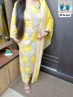 Amavi present straight kurti with salwar and dupatta set  Amavi