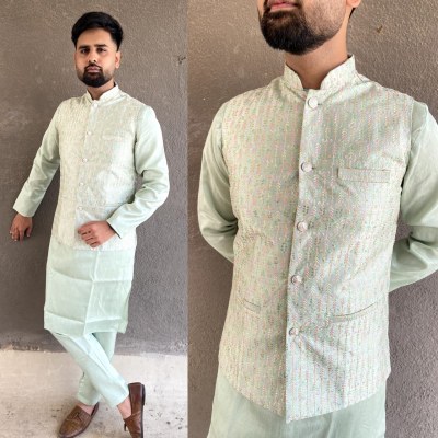 Amavi presenting ready to wear kurta pant and koti at wholesale price set  mens kurta