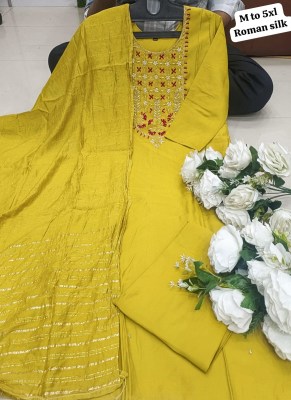 Amavi presenting roman silk handwork combo set kurti pant and dupatta catlogue at wholesale price Amavi