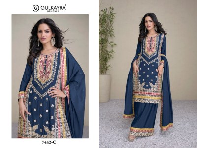 Amayra by Gulkayra Designer Real Chinon Designer Embroidered Readymade suit Catalogue at low Price readymade suit catalogs