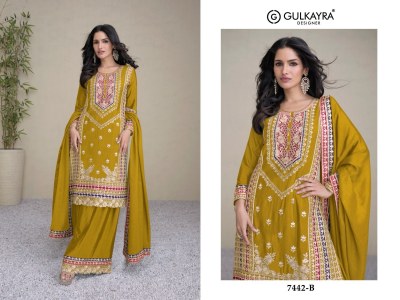 Amayra by Gulkayra Designer Real Chinon Designer Embroidered Readymade suit Catalogue at low Price readymade suit catalogs