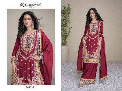 Amayra by Gulkayra Designer Real Chinon Designer Embroidered Readymade suit Catalogue at low Price readymade suit catalogs