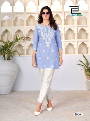 Amelia vol 3 by Blue hills reyon Lucknowi work western top catalogue at affordable rate western wear catalogs