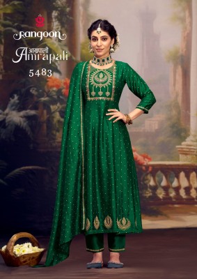 Amrapali by Rangoon silk embroidered Anarkali suit catalogue at affordable rate fancy Anarkali suit catalogs