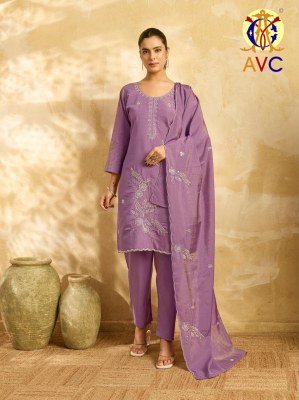 Amrut Varsha Creation A22 Roman Shimmer Kurta Set with Beads Embroidery Size wise Combo Set