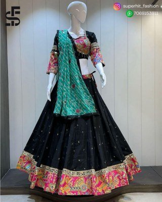 Anamika Pure Roman Silk Chaniya Choli Set with Sequin Work 10 Meter Flared Skirt with Heavy Crape Lining  Vintage Work Border  Padded Blouse  Fancy Bo Amavi