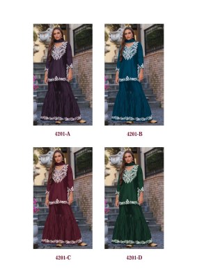 Anamika vol 1 by Vamika Heavy Work Chinon fancy sharara suit catalogue at low price fancy sharara suit Catalogs