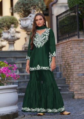 Anamika vol 1 by Vamika Heavy Work Chinon fancy sharara suit catalogue at low price fancy sharara suit Catalogs