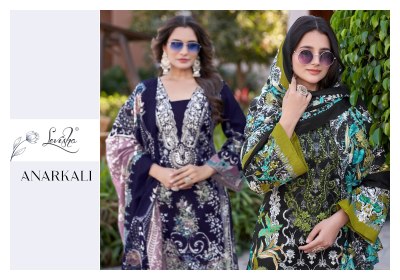 Anarkali by Levisha Cambric cotton Pakistani style dress material in wholesale rate salwar kameez catalogs