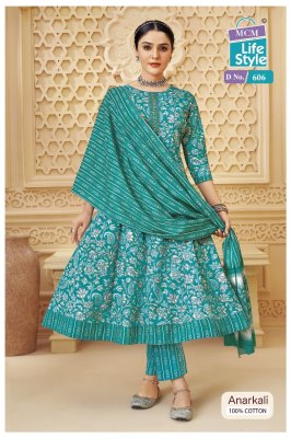 Anarkali vol 6 by MCM Heavy Cotton Printed Hand work anarkali suit catalogue at affordable rate readymade suit catalogs