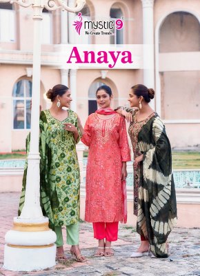Anaya vol 2 by Mystic 9 Premium quality Heavy Reyon Kurti pant with dupatta at affordable rate Mystic 9