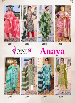 Anaya vol 2 by Mystic 9 Premium quality Heavy Reyon Kurti pant with dupatta at affordable rate readymade suit catalogs