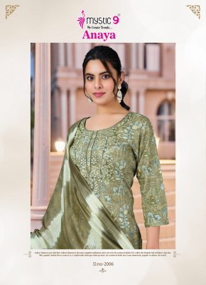 Anaya vol 2 by Mystic 9 Premium quality Heavy Reyon Kurti pant with dupatta at affordable rate readymade suit catalogs