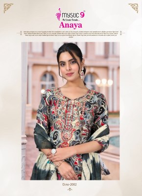 Anaya vol 2 by Mystic 9 Premium quality Heavy Reyon Kurti pant with dupatta at affordable rate readymade suit catalogs