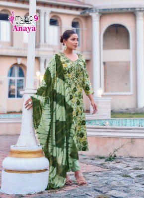 Anaya vol 2 by Mystic 9 Premium quality Heavy Reyon Kurti pant with dupatta at affordable rate readymade suit catalogs