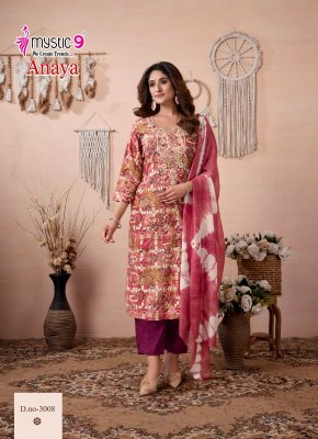 Anaya vol 3 by Mystic 9 Premium quality reyon kurti pant with dupatta catalogue at affordable rate readymade suit catalogs