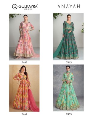 Anayah by Gulkayra designer real chinon digital printed long gown with dupatta catalogue at affordable rate gown catalogs