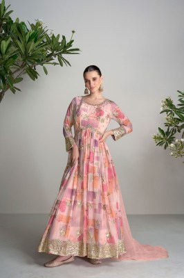 Anayah by Gulkayra designer real chinon digital printed long gown with dupatta catalogue at affordable rate gown catalogs