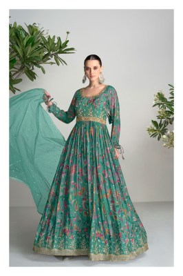 Anayah by Gulkayra designer real chinon digital printed long gown with dupatta catalogue at affordable rate gown catalogs