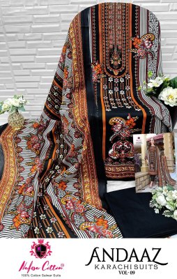 Andaaz karachi suit vol 9 by Nafisha Soft cotton Pakistani suit catalogue at affordable rate pakistani suit catalogs