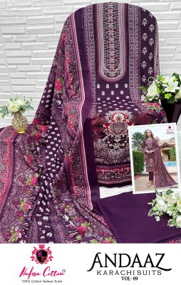 Andaaz karachi suit vol 9 by Nafisha Soft cotton Pakistani suit catalogue at affordable rate pakistani suit catalogs