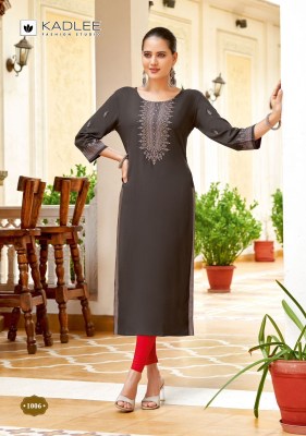 Aneri by Kadlee Heavy Reyon Thread Handwork Fancy Kurti catalogue at affordable rate kurtis catalogs