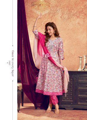 Aneri vol 3 by Bonie  capsule printed Anarkali kurti pant and dupatta catalogue readymade suit catalogs