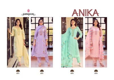 Anika by Rangoon Pure Cotton Fancy Embroidered readymade suit catalogue at low rate readymade suit catalogs