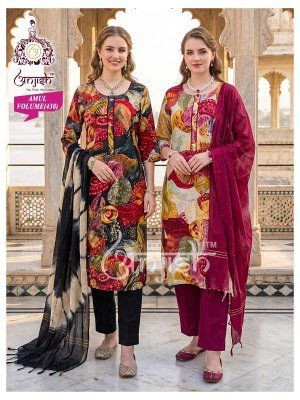 Anish Amul Pure Rayon Foil Print 3 Piece Suit Set Size wise Combo Set