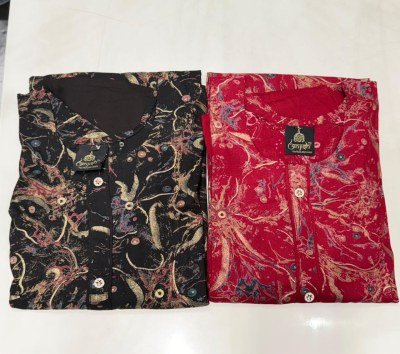 Anish Amul Pure Rayon Foil Print 3 Piece Suit Set Size wise Combo Set