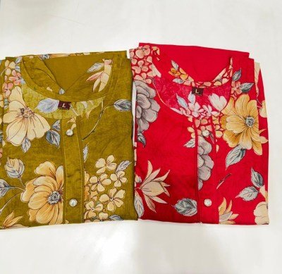Anish Amul Pure Rayon Foil Print 3 Piece Suit Set Size wise Combo Set