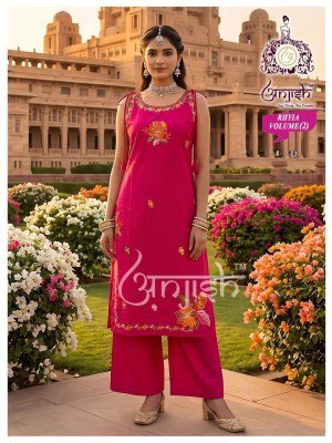 Anjish Rhyia Pure Dabu Cotton 2-Piece Long Kurti Set kurtis catalogs