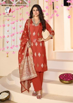 Anju Bandan Vol 5 Pure Dola Silk Kurti Pant Dupatta Set with Heavy Jacquard And Lace Work Wholesale Ethnic Collection Wholesale kurti pant with dupatta Catalogs