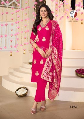 Anju Bandan Vol 5 Pure Dola Silk Kurti Pant Dupatta Set with Heavy Jacquard And Lace Work Wholesale Ethnic Collection Wholesale kurti pant with dupatta Catalogs