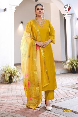 Anju AJ D No 1720 Festive Handcrafted Kurti Pant Set with Modal Silk and Pure Organza Jacquard Dupatta Wholesale kurtis catalogs