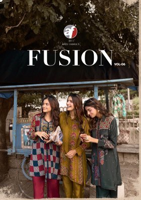 Anju Fabric FUSION Vol-6 Designer Co-Ord Set Natural Crepe  
