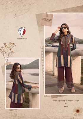 Anju Fabric FUSION Vol-6 Designer Co-Ord Set Natural Crepe  co ord set catalogs
