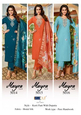 Anju Fabric Mayra Vol 8 Modal Silk Kurti Pant Dupatta Set Wholesale Buy Online readymade suit catalogs