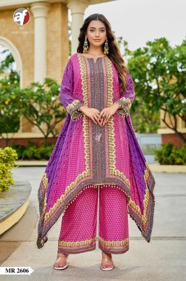 Anju Fabric Mr 2606 Designer Readymade suit Kaftan with Wide Pant Pure Crepe Wholesale Anju Fabrics