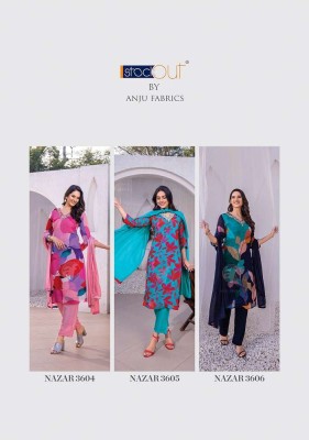 Anju Fabric Nazar Vol 6 Designer Kurti Pant Dupatta Set Wholesale Kurti Catalogue  readymade suit catalogs