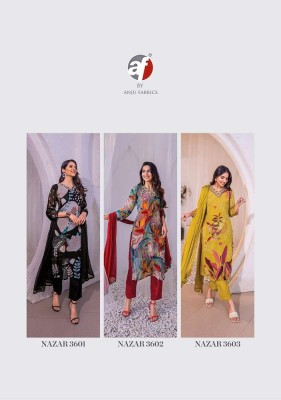 Anju Fabric Nazar Vol 6 Designer Kurti Pant Dupatta Set Wholesale Kurti Catalogue  readymade suit catalogs