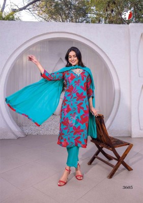 Anju Fabric Nazar Vol 6 Designer Kurti Pant Dupatta Set Wholesale Kurti Catalogue  readymade suit catalogs
