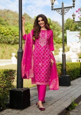 Anju Fabric Zari Design No 4081 to 4084 Designer Readymade Kurti Set Collection  readymade suit catalogs