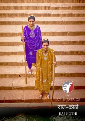 Anju Fabrics Raj Kothi Pure Natural Crepe Kurti Pant Set with Chinnon Digital Print Dupatta And Handwork Detailing Wholesale Anju Fabrics