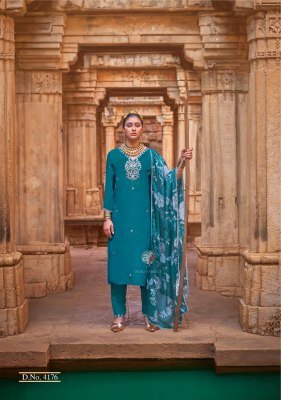 Anju Fabrics Raj Kothi Pure Natural Crepe Kurti Pant Set with Chinnon Digital Print Dupatta And Handwork Detailing Wholesale kurtis catalogs