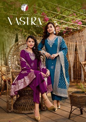 Anju Fabrics Vastra Vol 5 Roman Silk Kurti Pant Set with Heavy Banarasi Jacquard Dupatta And Pure Handwork Wholesale kurtis catalogs