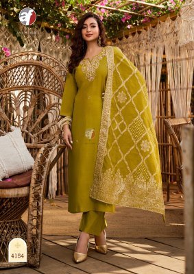 Anju Fabrics Vastra Vol 5 Roman Silk Kurti Pant Set with Heavy Banarasi Jacquard Dupatta And Pure Handwork Wholesale kurtis catalogs