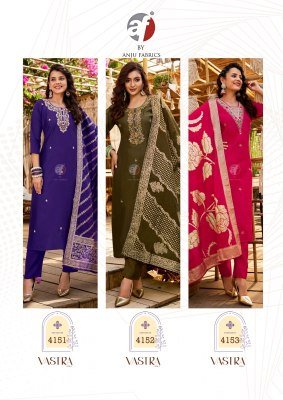 Anju Fabrics Vastra Vol 5 Roman Silk Kurti Pant Set with Heavy Banarasi Jacquard Dupatta And Pure Handwork Wholesale kurtis catalogs