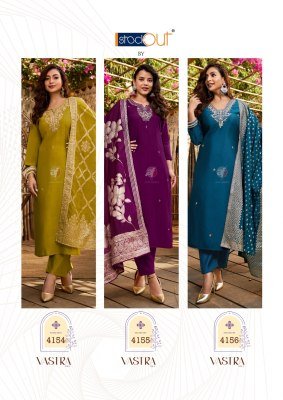 Anju Fabrics Vastra Vol 5 Roman Silk Kurti Pant Set with Heavy Banarasi Jacquard Dupatta And Pure Handwork Wholesale kurtis catalogs