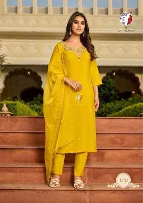 Anju Mayra Vol 7 Modal Silk Kurti Pant with Dupatta Pure Organza Handwork Set Wholesale Product kurtis catalogs